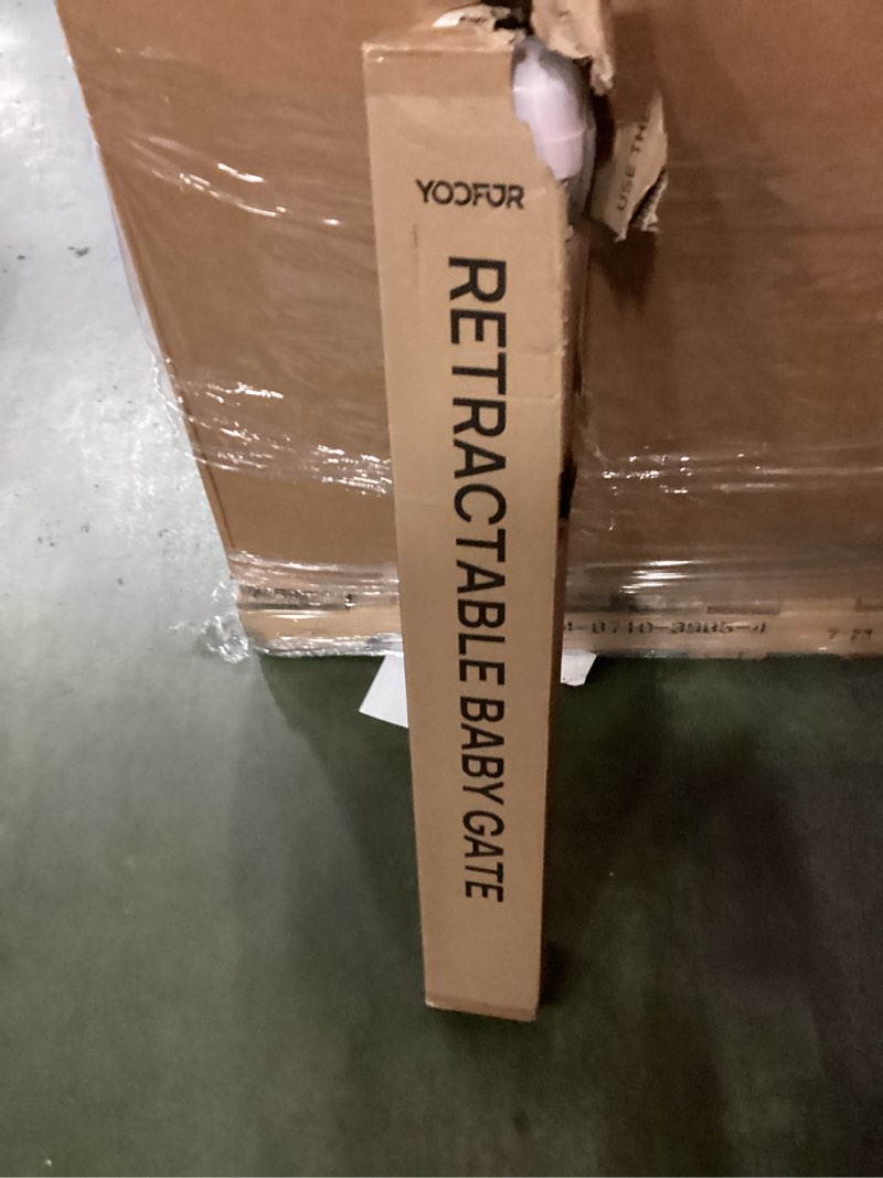 YOOFOR Retractable Baby Gate, Extra Wide Safety Kids or Pets Gate, 33 Tall, Extends to 55 Wide, Mesh Safety Dog Gate for Stairs, Indoor, Outdoor, Doorways, Hallways (White, 33"x55")