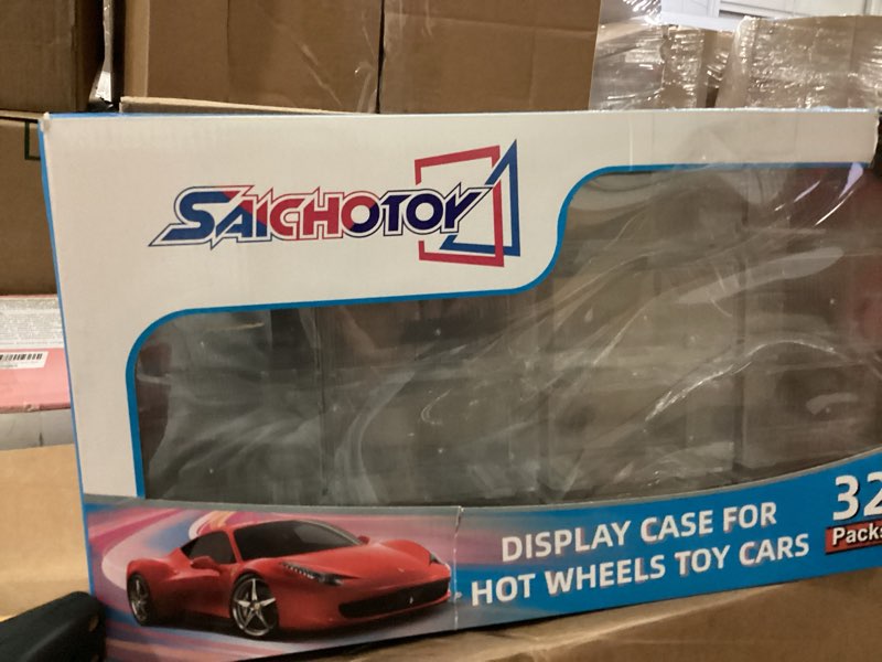 Hot Wheels Display Case: Stackable Toy Car Storage, Transparent Organizer for Matchbox & Hot Wheels 1/64 Scale Diecast Cars (32 Packs, Clear Case Only)