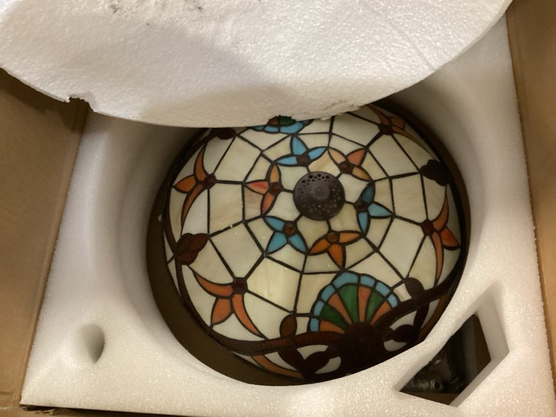 APBEAMLighting 36" Tiffany Retractable Ceiling Fan Stained Glass Ceiling Fan Chandelier Ceiling Fan with Light Remote Control Dimmable with 4 Reverse Blades for Bedroom, Living and Dining Room